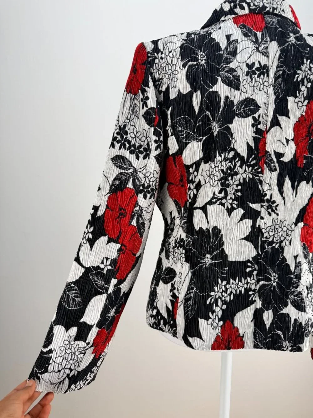 Jackie Jon Womens Floral Print Blazer Jacket Multicolor Size 6 Long Sleeve - Picture 10 of 13